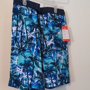NWT Speedo Men Size S Tropical Blue Swim Trunks